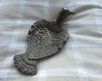 sale : VALENTI Vintage  Solid Brass Bird Trinket Tray or Ring Holder,signed, Made in Spain, heavy & rare! Ideal gift for collector ++