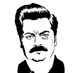 Ron Swanson Parks und Rec SVG Plotterdatei