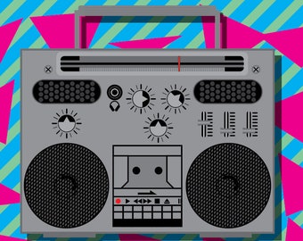 Boom Box 1980's Retro SVG Cut File