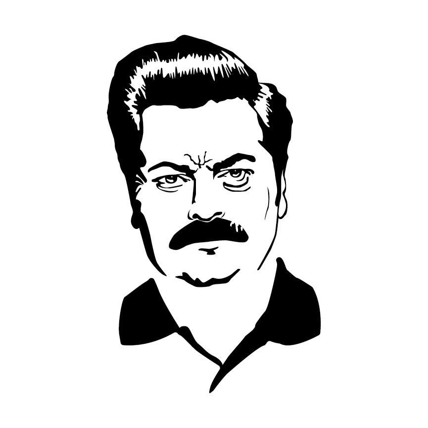 ron swanson face outline