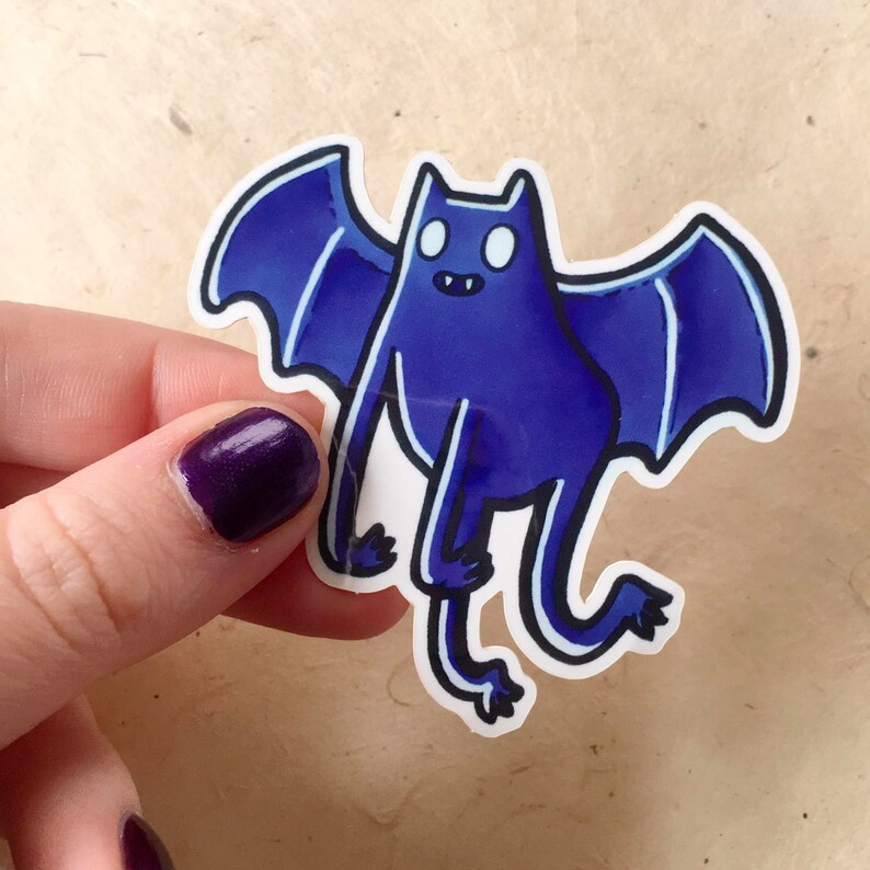 Cute Bat Doodle Vinyl Sticker Etsy