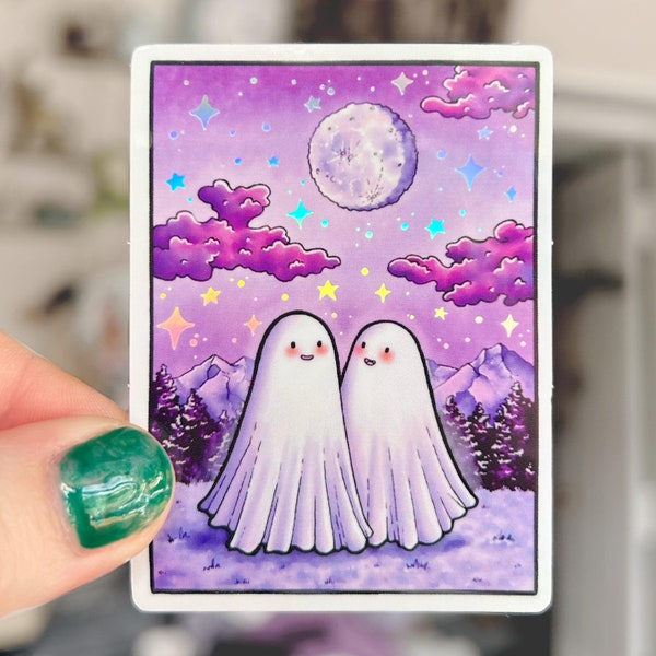 Cute Holographic Ghosts Vinyl Sticker
