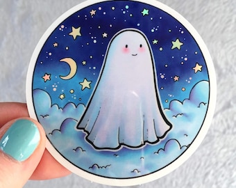Cute Star Ghost Holographic Vinyl Sticker