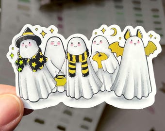 Cute Holographic Halloween Ghosts Vinyl Sticker