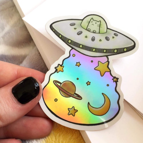 Holographic Yin Yang Sticker Cute Waterproof Vinyl Sticker Etsy