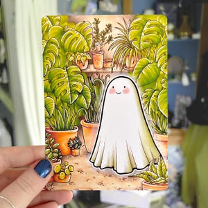 かわいい植物園のゴースト落書きプリント