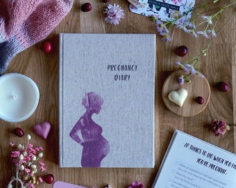 Pregnancy Diary - Linen Pregnancy Journal - Mama's Notebook - Baby Journal - Pregnancy Gift - Parental - Pregnancy Gift