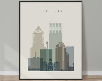 Portland Oregon Skyline Canvas Wall Art