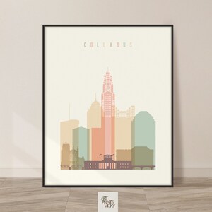 Columbus Ohio Art, Wall art print, Skyline poster, travel city print, Personalised print ArtPrintsVicky image 2