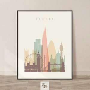 London city print in 18 color schemes by ArtPrintsVicky