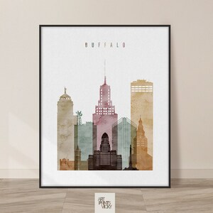 Buffalo NY Print, Poster Skyline, Buffalo NY Wall Art, Travel Poster, City Art, Personalised print ArtPrintsVicky image 2