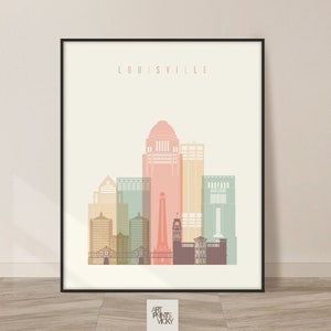 Louisville poster, Louisville skyline print, wall art travel print, city print, personalised gift ArtPrintsVicky image 2