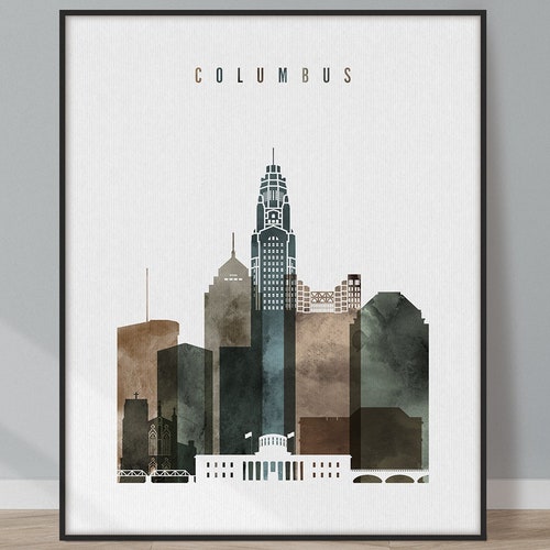 Columbus Ohio Map Minimalist Map Columbus Print Columbus Etsy