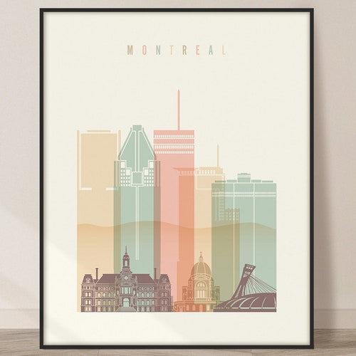 Montreal Poster Print Wall Art Canada Cityscape Montreal Etsy Canada