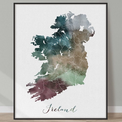 Ireland Map Minimalist Irish Art Print Ireland Home Decor Etsy