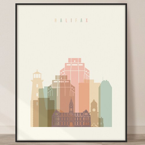Halifax Nova Scotia Skyline Poster Canada Art Print Item T4386 Etsy