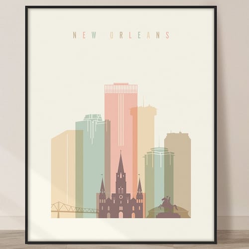 New Orleans Travel Art Poster Print Etsy