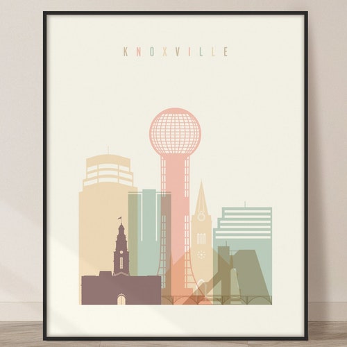 Knoxville Skyline Print Knoxville TN Poster Knoxville Etsy