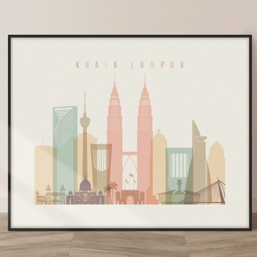 Kuala Lumpur Skyline Malaysia Cityscape Painting Art Print Etsy