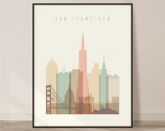 San Francisco art, Print, Poster, Wall art, San Francisco skyline, City poster, Gift, ArtPrintsVicky