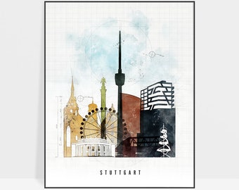 Stuttgart Poster Etsy