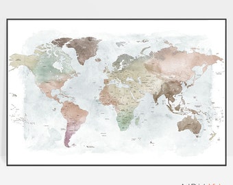 world map print etsy
