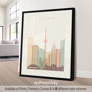 Toronto poster, print skyline wall art, Canada cityscape, Travel poster, City print, Travel gifts, Office decor | ArtPrintsVicky