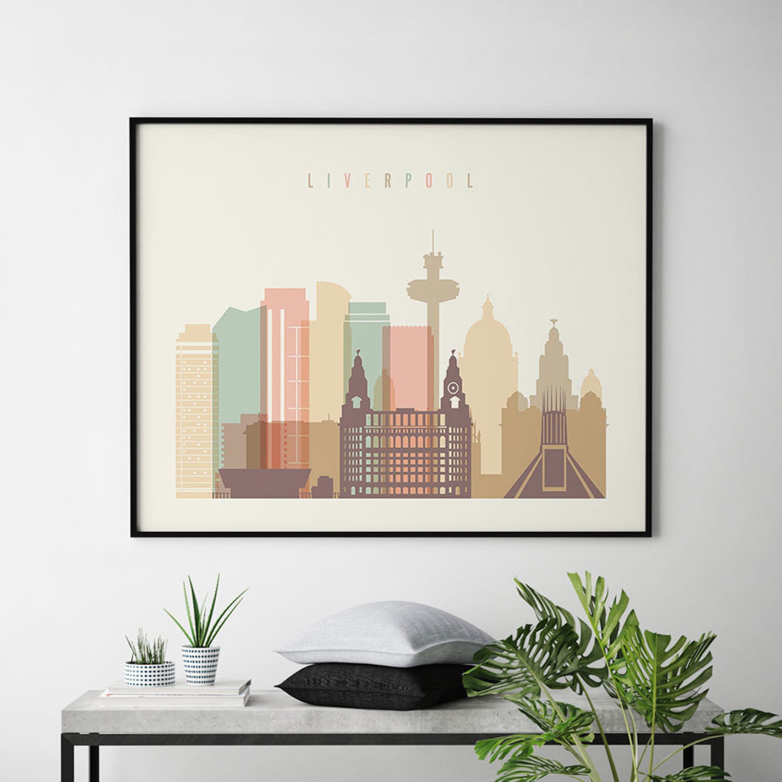 Liverpool print Wall art Liverpool skyline City poster Etsy