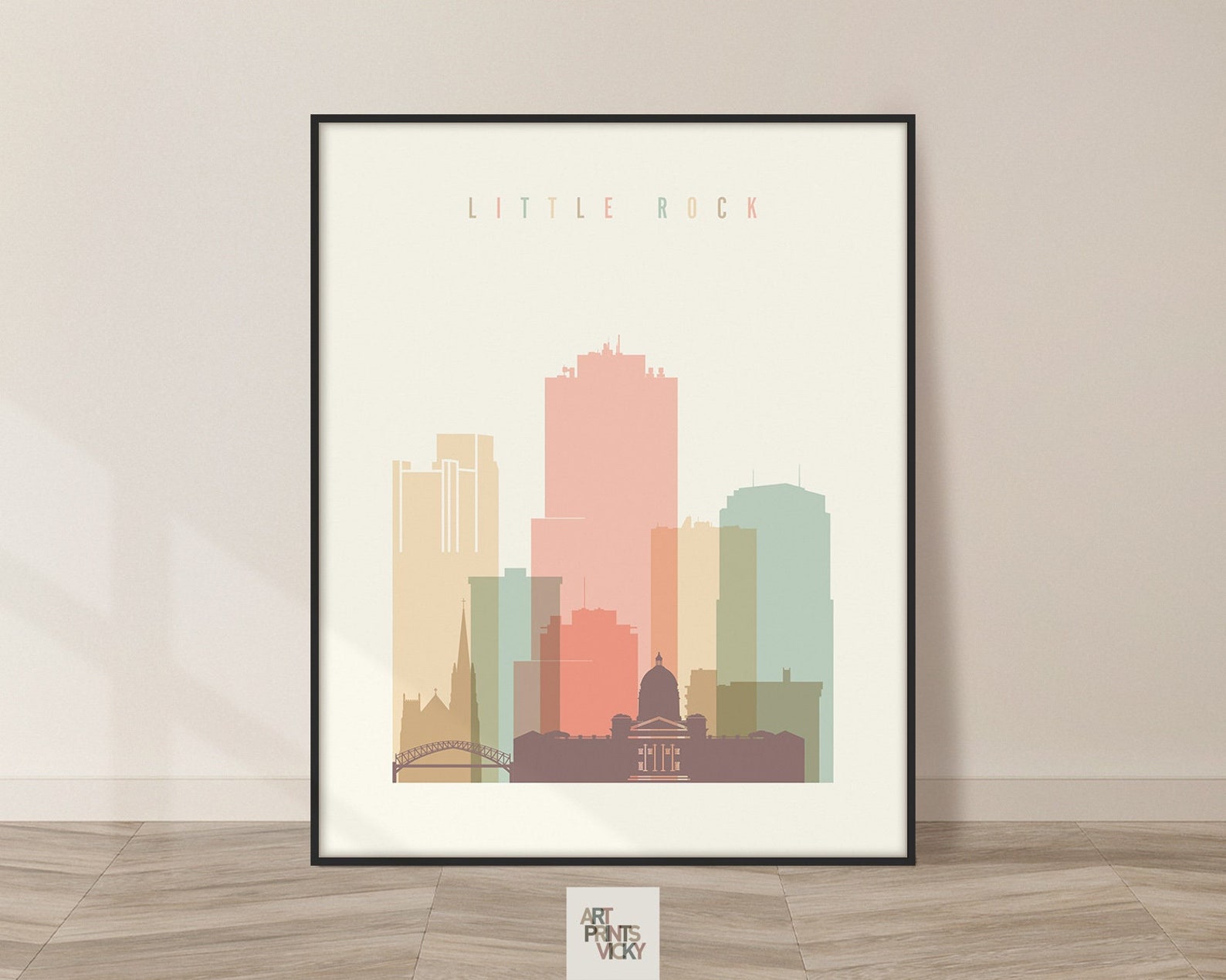 Little Rock Print Wall Art Little Rock Skyline Poster Etsy