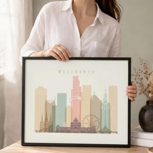 Lámina decorativa de Melbourne, pósteres de paisajes urbanos de Victoria, Australia, regalos de viaje imagen 2
