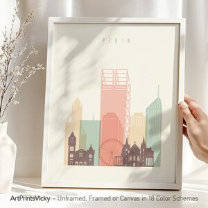 Perth Skyline Print - Australia, Perth Wall Art Poster | ArtPrintsVicky