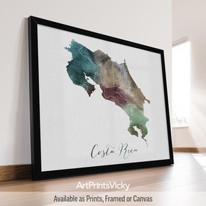 Costa Rica map poster print | Personalised gifts wall art | Decor for home and office | ArtPrintsVicky