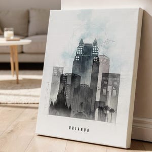 Orlando Wall Art Prints, Florida Skyline Posters, Frame and Canvas options bild 5