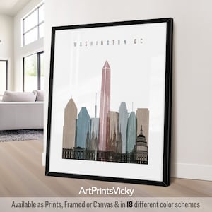 Washington DC print, wall art, Travel poster, City print, Travel gifts, Office decor | ArtPrintsVicky