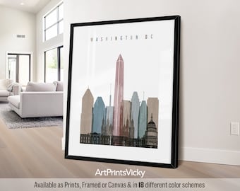 Washington DC print, wall art, Travel poster, City print, Travel gifts, Office decor | ArtPrintsVicky