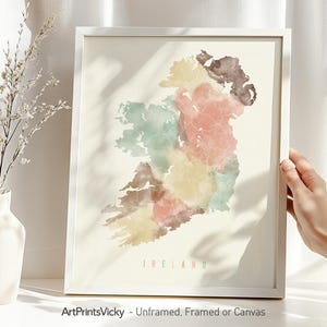 Ireland map poster print | Personalised gifts wall art | Decor for home and office | ArtPrintsVicky