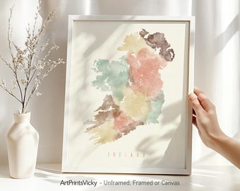 Ireland map poster print | Personalised gifts wall art | Decor for home and office | ArtPrintsVicky