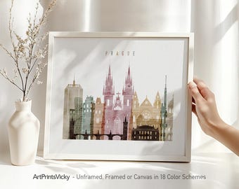 Prague print, poster wall art, Travel poster, City print, Travel gifts, Office decor | ArtPrintsVicky
