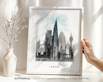 London Skyline Print Wall Art – London Poster for Home and Office Decor - Personalized Gift | ArtPrintsVicky