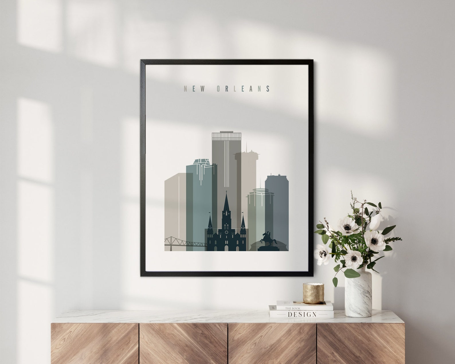 New Orleans Print Wall Art New Orleans Skyline Poster Etsy