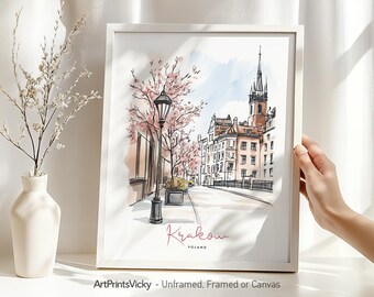 Krakow poster - Poland | Wall art print | Home and office decor | ArtPrintsVicky