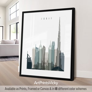 Dubai print, poster wall art, Travel poster, City print, Travel gifts, Office decor | ArtPrintsVicky