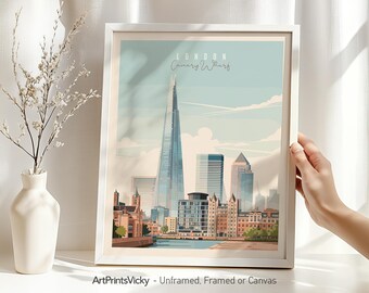 London travel poster | London skyline wall art poster | Decor for home and office | Personalized gifts | Pastel city prints | ArtPrintsVicky