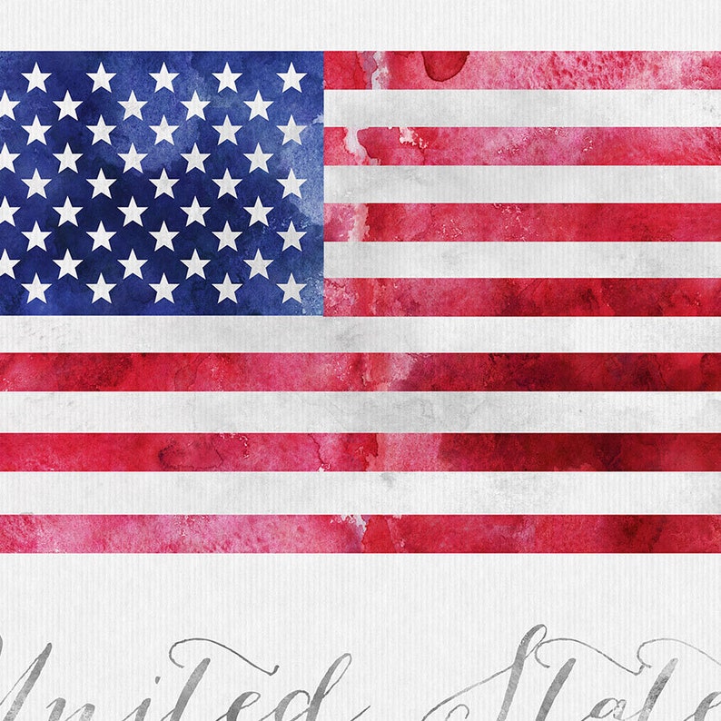United States of America flag print American flag poster | Etsy