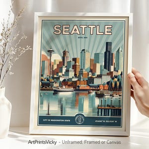 Retro Charleston Skyline Druck: Reise-Kunstdruck