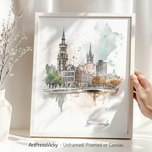 Brussels poster | Art print | Skyline wall art | Cityscape decor for home and office | ArtPrintsVicky