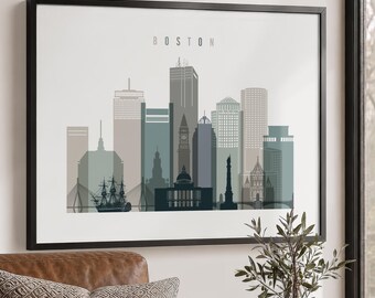 Lámina decorativa de Boston para pared, pósteres de paisajes urbanos, regalos de viaje, decoración de oficina.
