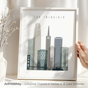 San Francisco Skyline Art Print: Minimalist Cityscape Poster