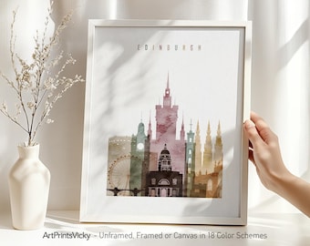 Edinburgh Skyline Print – City Poster for Home Decor, Office or Personalized Gift – Framed Wall Art or Canvas Option | ArtPrintsVicky