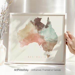 Australia map poster print | Personalised gifts wall art | Decor for home and office | ArtPrintsVicky